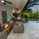 Custom Outdoor Kitchen With Ventilation Hood and Fire Pit Builder Tampa Florida WEB