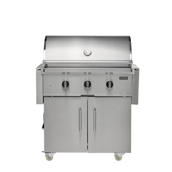 Coyote Outdoor Living 34 Inch C Series Gas Grill Cart Shelves Folded Down