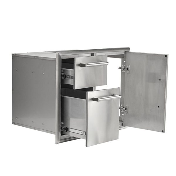 Coyote Outdoor Living 31 Inch Access Door & Double Drawer Combo Side Profile