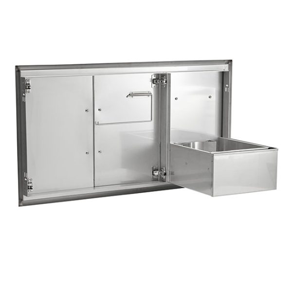 Coyote Outdoor Living 45 Inch Double Access Doors With Roll Out Trash or Propane Tank Drawer Inside