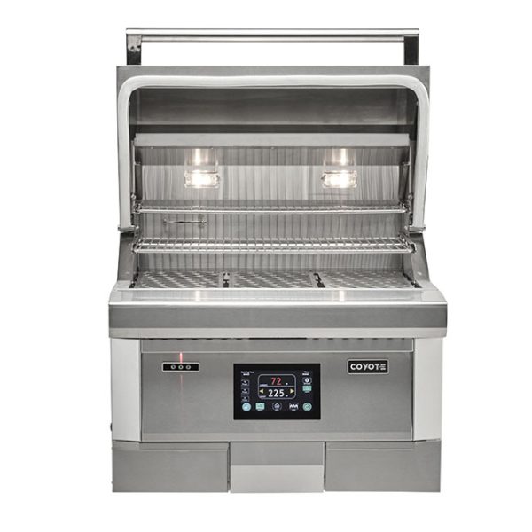 Coyote Outdoor Living 28 Inch Second Generation Pellet Grill Lid Open