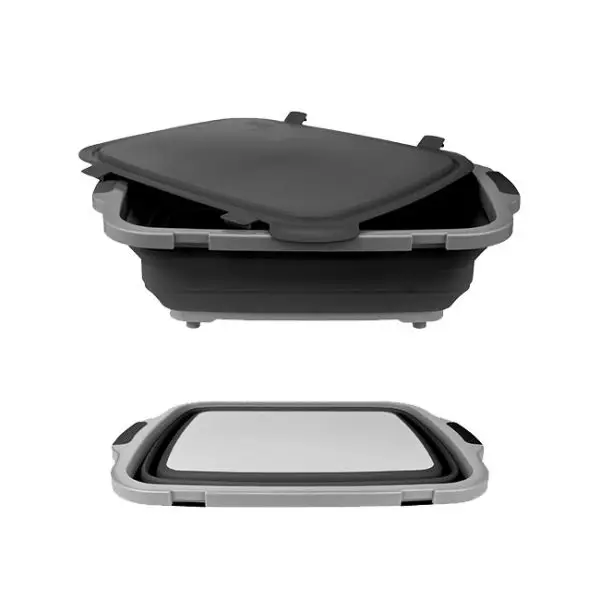 Drip EZ Pitmaster Black XL BBQ Prep Tub with Locking Lid