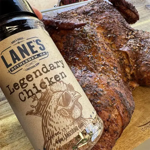 Lane's BBQ Legendary Chicken Rub Seasoning Cooked Whole Chicken