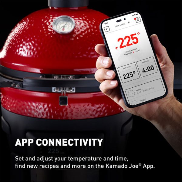 Kamado Joe Big Joe 24 Inch Konnected Joe Digital Charcoal Grill KJ15042425 App Connectivity