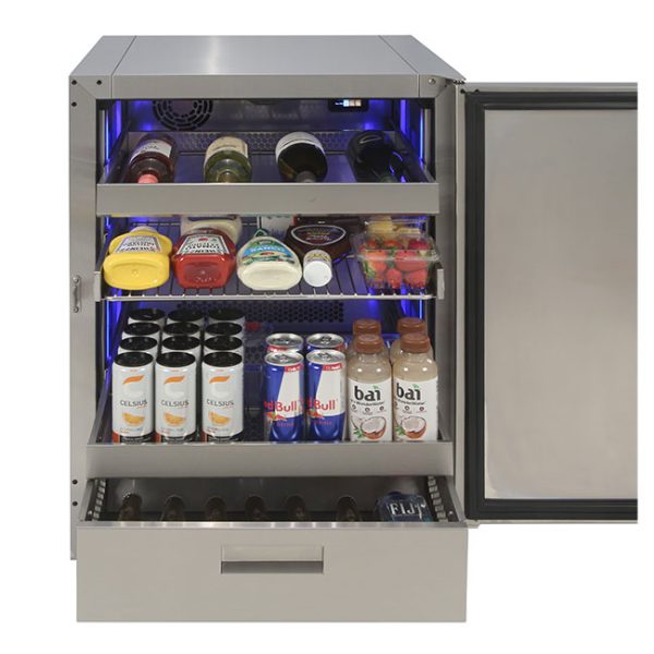 Alfresco Grills 24 Inch Single Door Undercounter Refrigerator Stocked