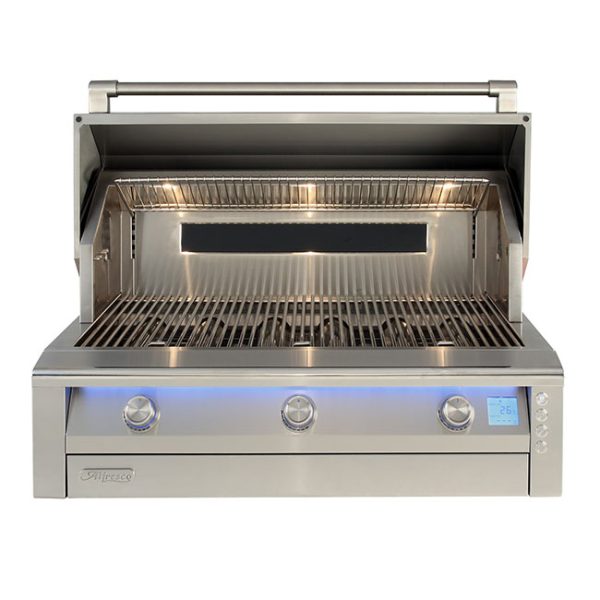 Alfresco Grills 36 Inch Intelligent Professional Gas Grill Built In Lid Open