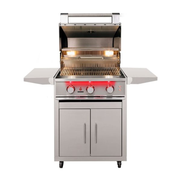 TrueFlame 25 Inch Gas Grill On Cart Lid Open