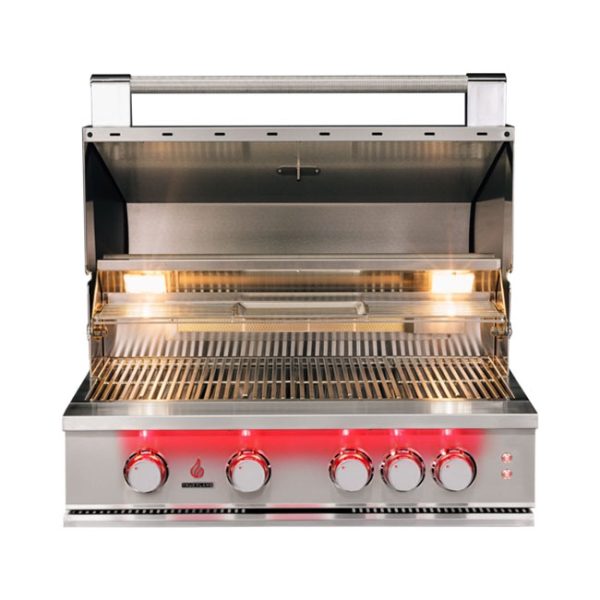 TrueFlame 32 Inch Gas Grill Lid Open