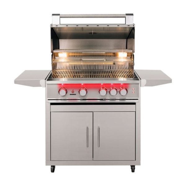 TrueFlame 32 Inch Gas Grill On Cart Lid Open