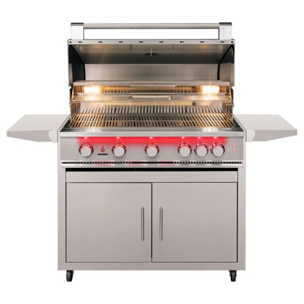 TrueFlame 40 Inch Gas Grill on Cart Lid Open