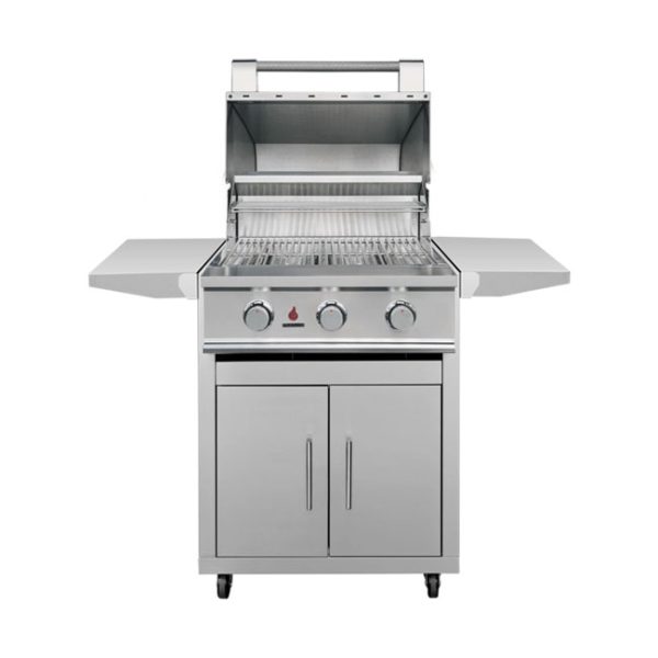 TrueFlame E Series 25 Inch Gas Grill On Cart Lid Open