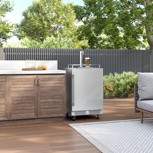 Zephyr Presrv 24 Inch Outdoor Kegerator & Beverage Cooler Standalone Unit
