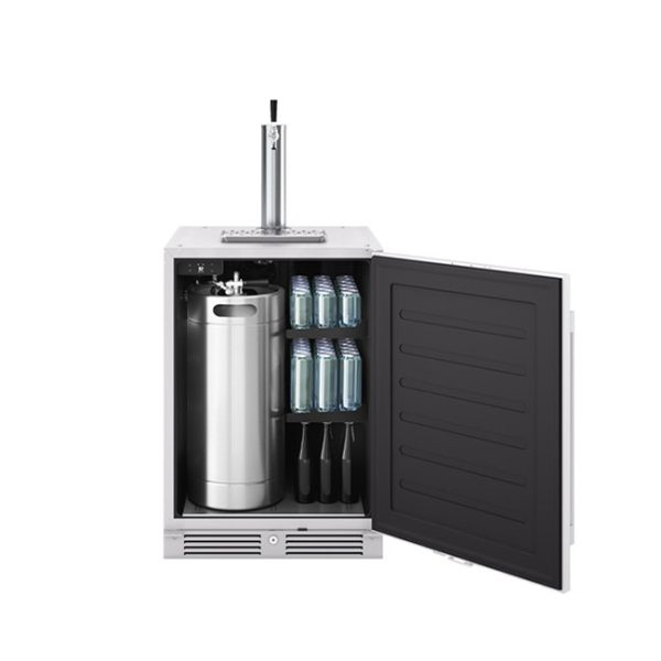 Zephyr Presrv 24 Inch Outdoor Kegerator & Beverage Cooler With Keg and Shelves