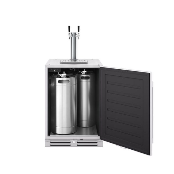 Zephyr Presrv 24 Inch Outdoor Kegerator & Beverage Cooler With Two Kegs
