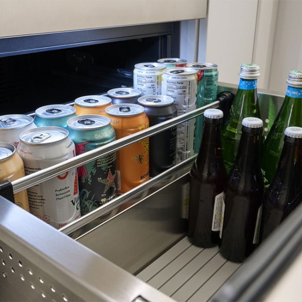 Zephyr Presrv 24 Inch Undercounter Outdoor Dual Zone Refrigerator Drawers Filled