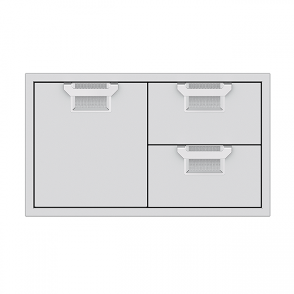 Aspire By Hestan 36-Inch Double Drawer And Door Storage Combo Stainless Steel