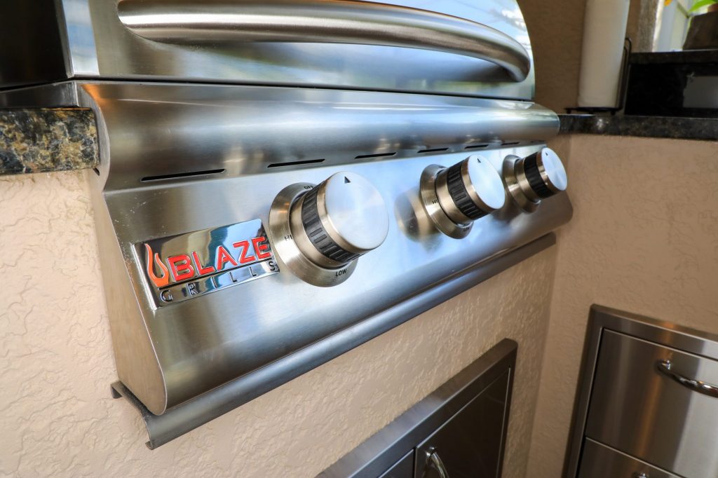 blaze grills gas grill in outdoor kitchen