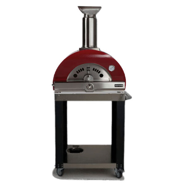 Coyote Outdoor Living 30 Inch Multi Fuel Pizza Oven Red On Cart