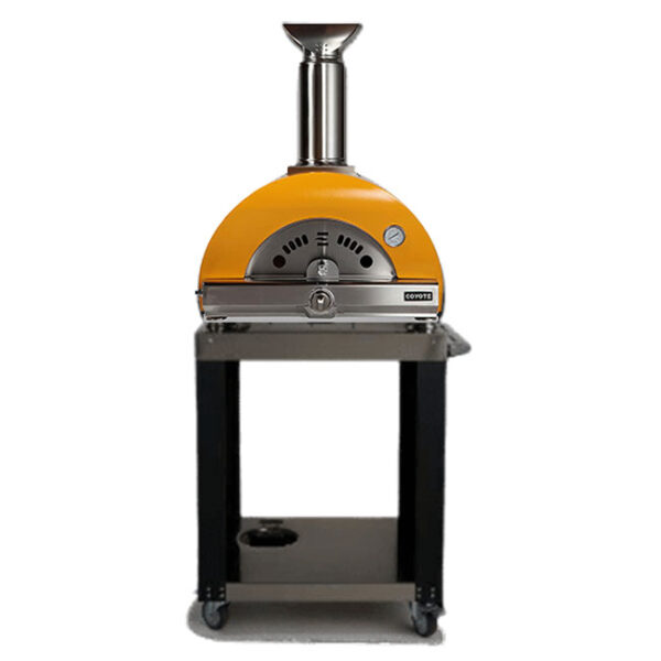 Coyote Outdoor Living 30 Inch Multi Fuel Pizza Oven Yellow On Cart