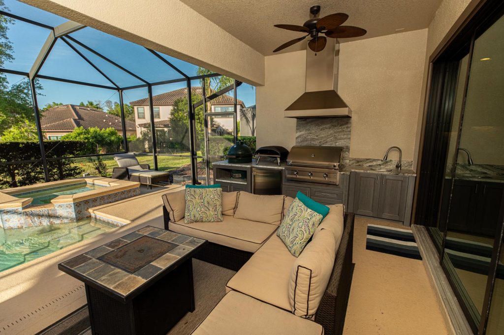 Custom Outdoor Kitchen Cabinets with Gas and Charcoal Grill in Land O Lakes Florida WEB