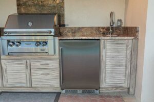 Custom Outdoor Kitchen Refrigerator and Sink Cabinets Tampa Florida WEB
