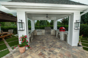 Custom Outdoor Kitchen With Gas Grill Gas Griddle Kamado Grill Tampa Florida WEB