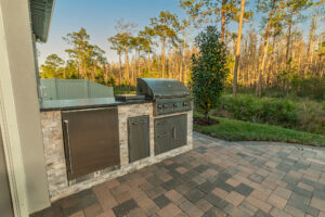 Custom Outdoor Kitchen With Gas Grill Side Burner and Fridge Tampa Florida WEB