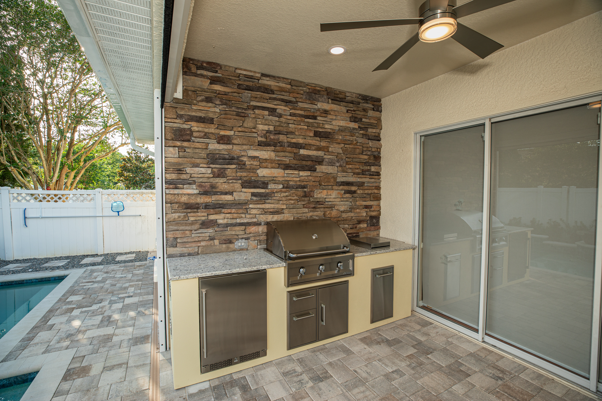 Custom Outdoor Kitchen With Stone