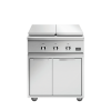 DCS Grills Series 9 Double Side Burner and Griddle Combo On Cart Lid On