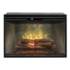 Dimplex Revillusion 36 Inch Weathered Concrete Built In Firebox With Glass Pane
