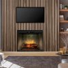 Dimplex Revillusion 36 Inch Weathered Concrete Built In Portrait Firebox With Glass Pane