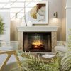 Dimplex Revillusion 42 Inch Weathered Concrete Built In Firebox With Glass Pane Lifestyle