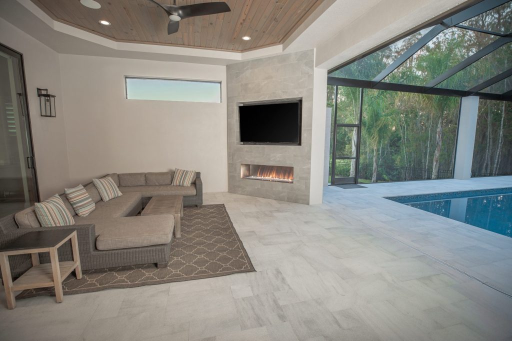 Electric Outdoor Fireplace Living Area WEB