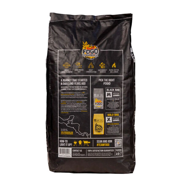 FOGO Premium Lump Charcoal 17.6 lbs Bag Back