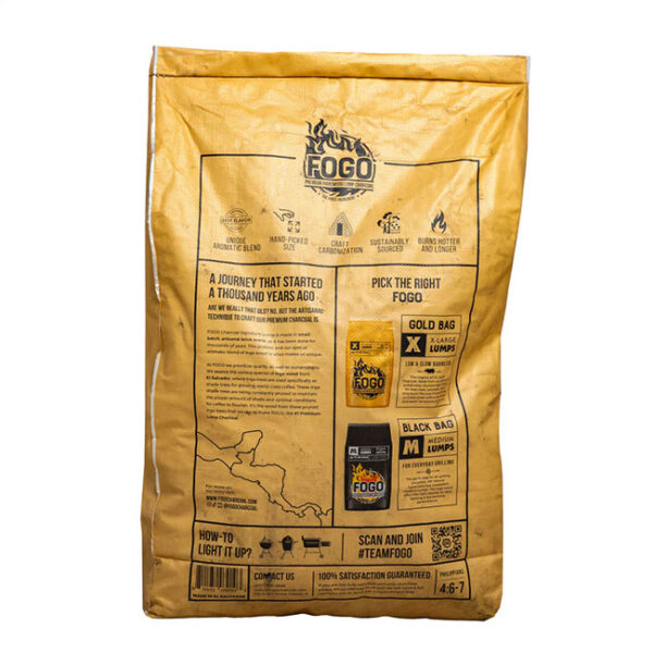 Fogo Super Premium Hardwood Lump Charcoal 17 lbs bag Back