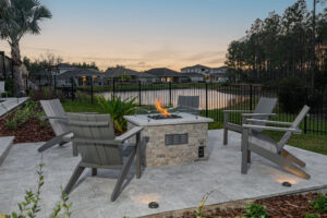 Gas Fire Pit With Patio Deck Lighting Tampa Florida WEB