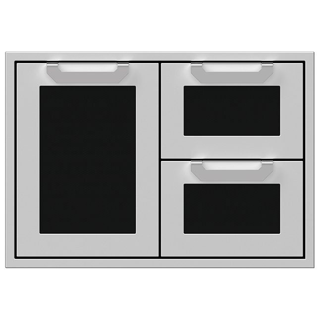 Hestan 30 Inch Double Drawer and Storage Door Combination Stealth