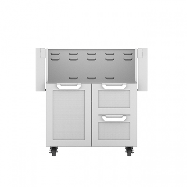 Hestan Outdoor 30-Inch Double Drawer and Door Tower Grill Cart Stainless Steel