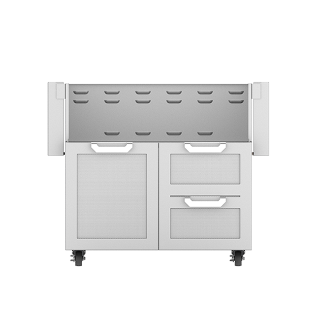 Hestan Outdoor 36-Inch Tower Gas Grill Cart Double Drawers and Single Door Stainless Steel