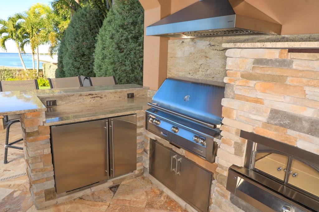 Custom Outdoor Kitchen With Alfresco and U-Line Appliances