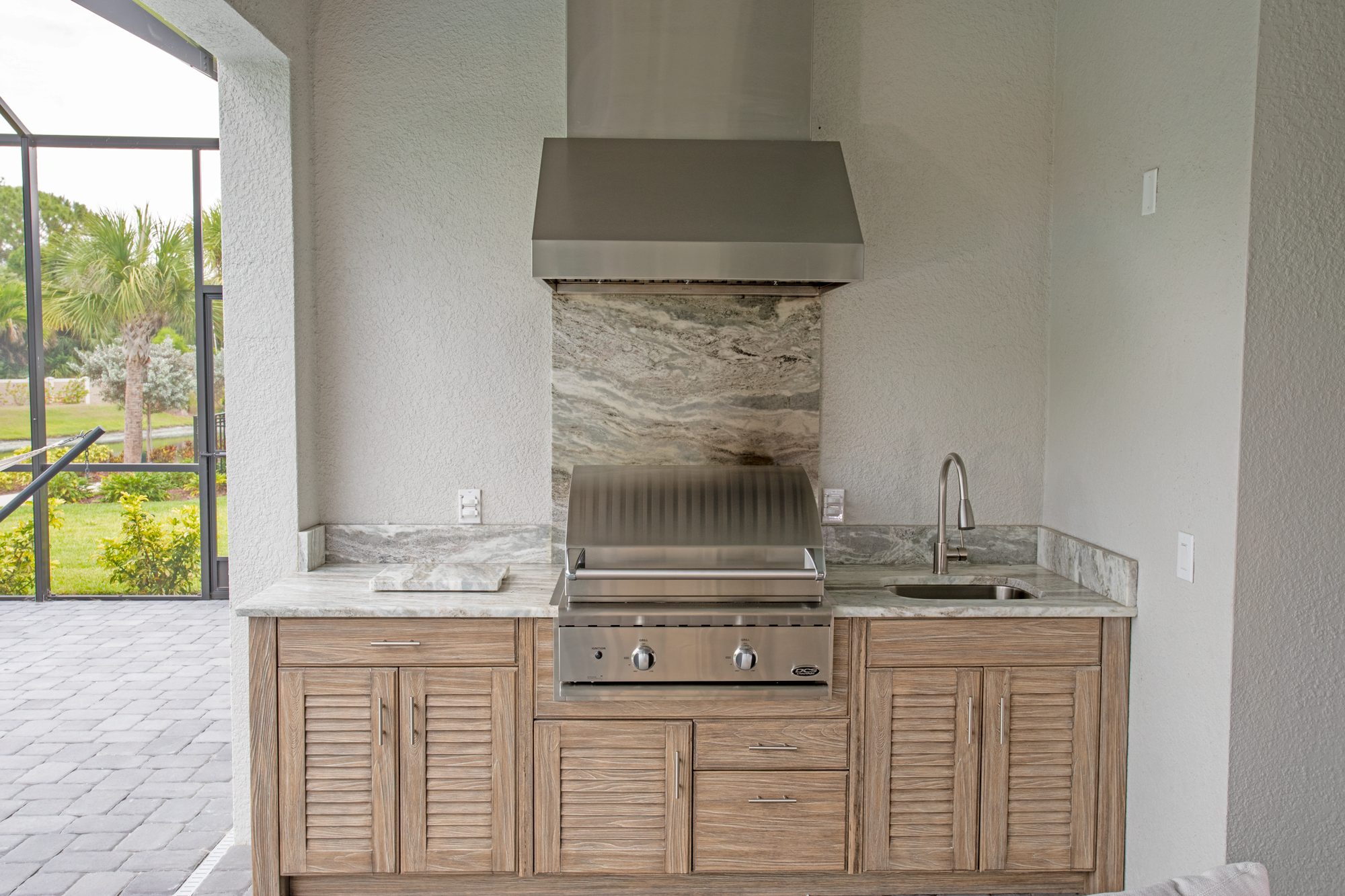 Custom Polymer Outdoor Kitchen In Tampa