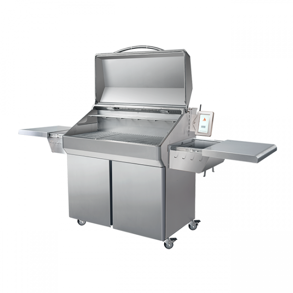 Memphis Pellet Grills Elite Built In ITC3 Grill on Cart With Shelves Open