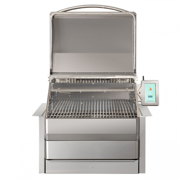 Memphis Pro ITC3 Pellet Grill With Lid Open