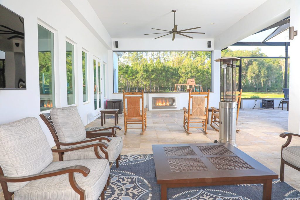 outdoor kitchen fireplace lutz florida
