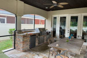 Outdoor Kitchen Before New Wall Addition With Vent Hood