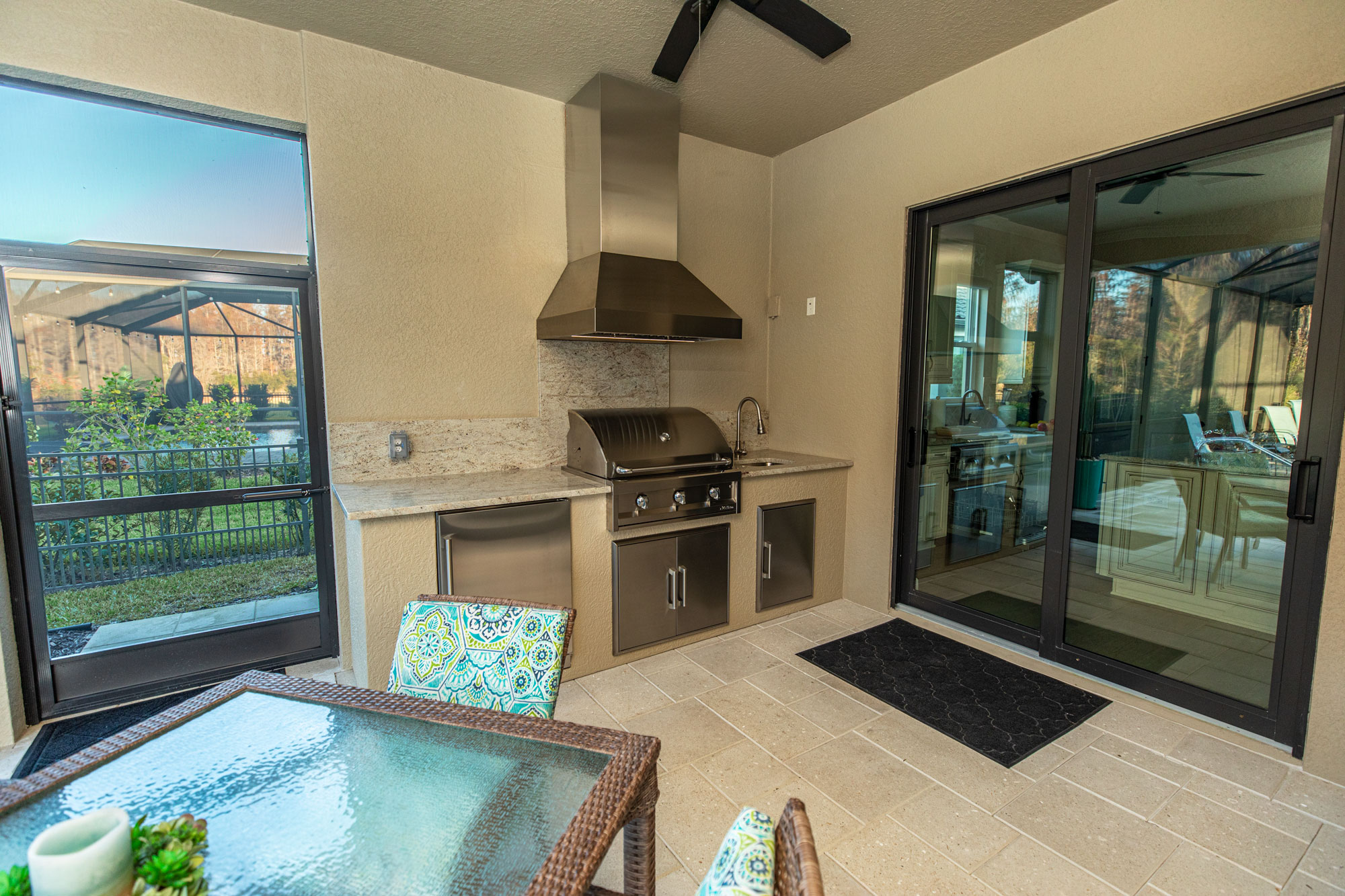 Outdoor Kitchen Builder Tampa Florida Grill and Vent Hood Install WEB