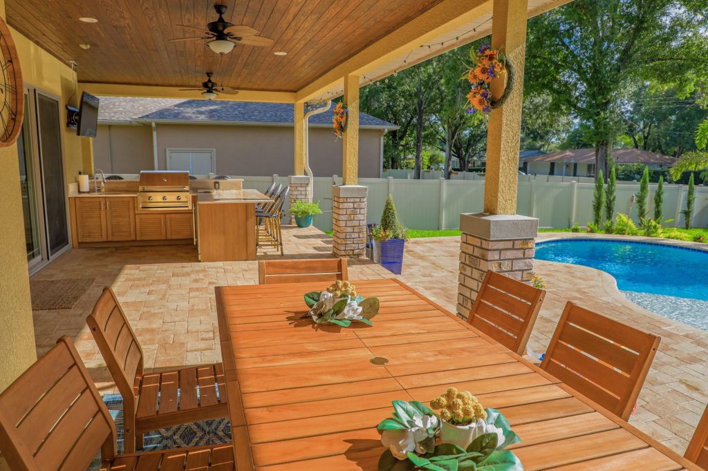 Custom Outdoor Kitchen With Bar In Tampa | Just Grillin Outdoor Living