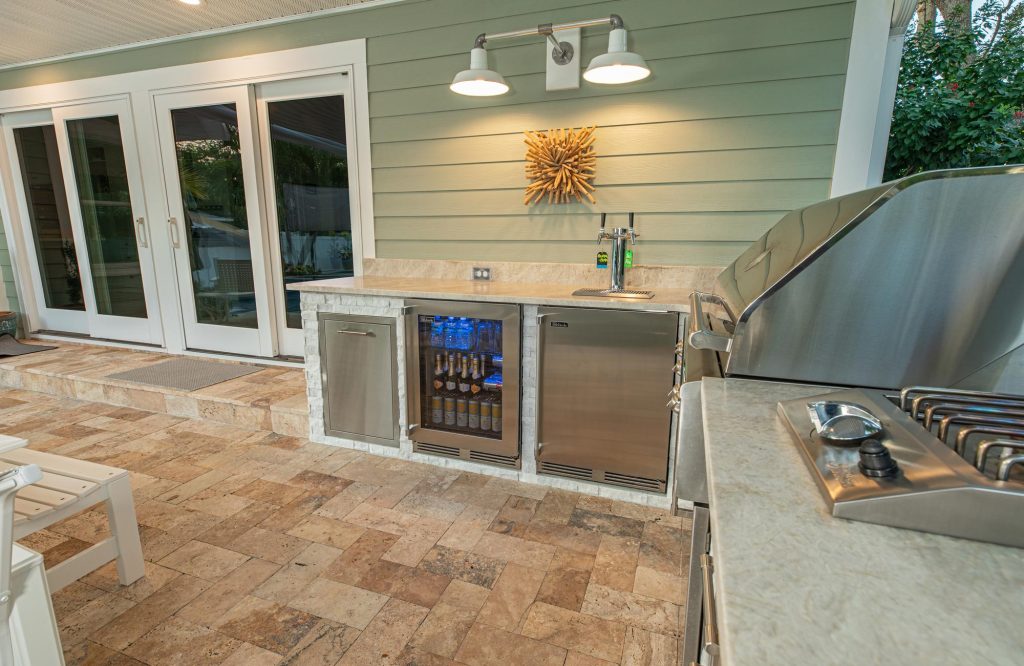 Outdoor Kitchen Perlick Fridge and Kegerator Tampa Florida WEB