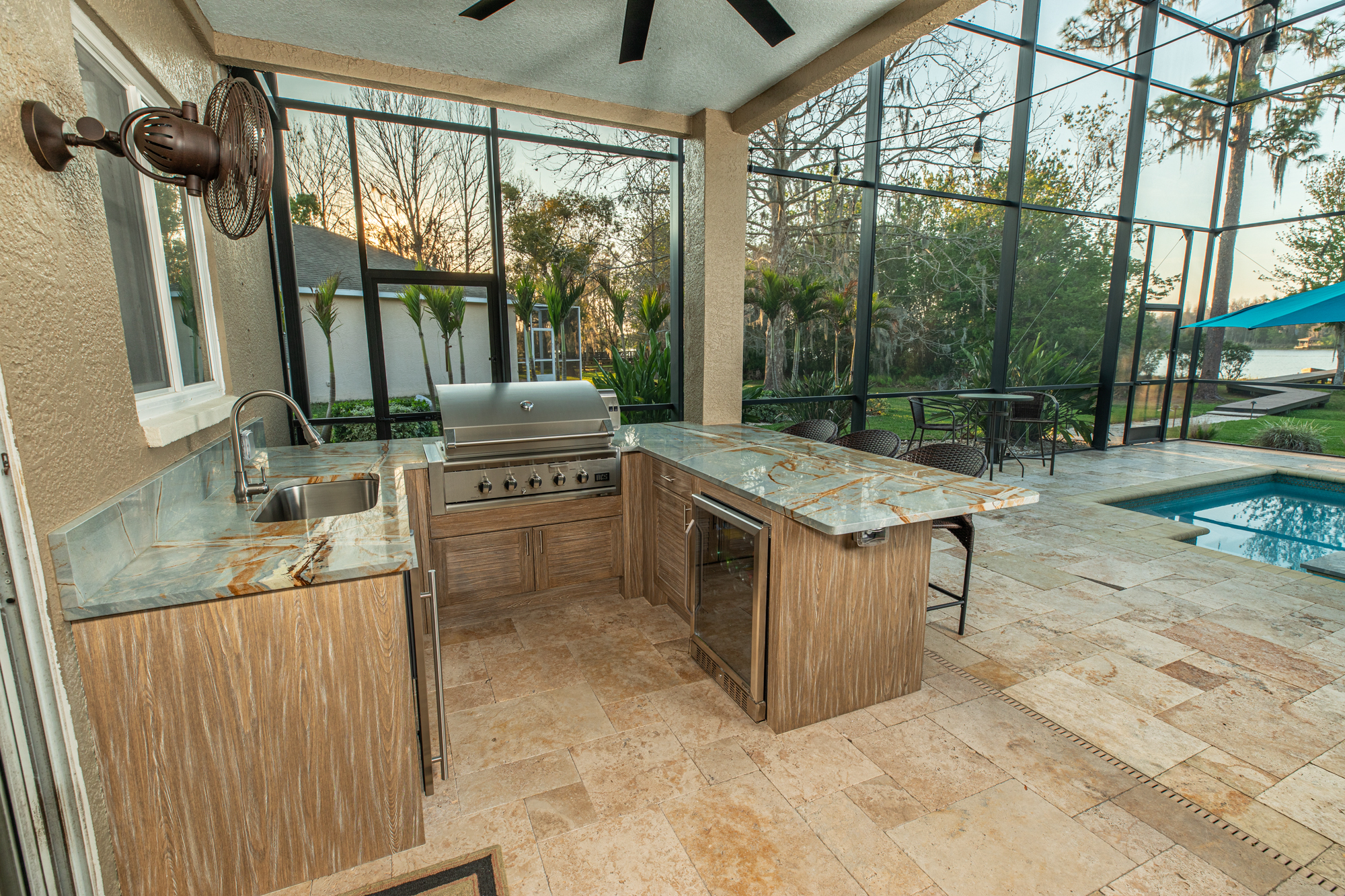 Outdoor Kitchen U Shape With Gas Grill and Sink Tampa Florida WEB