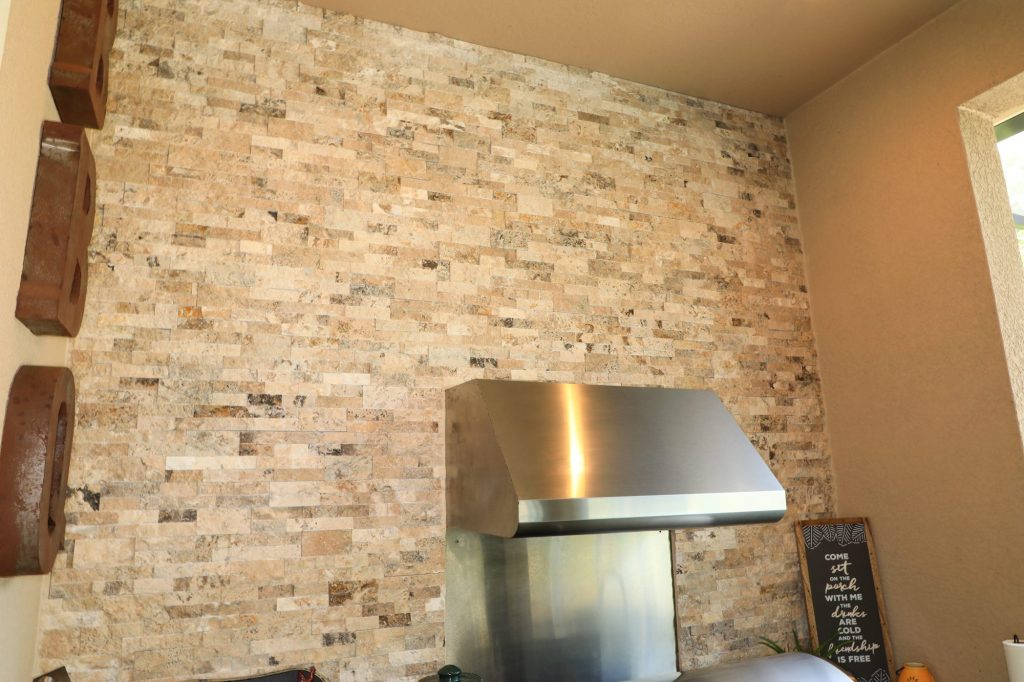 stone accent wall patio